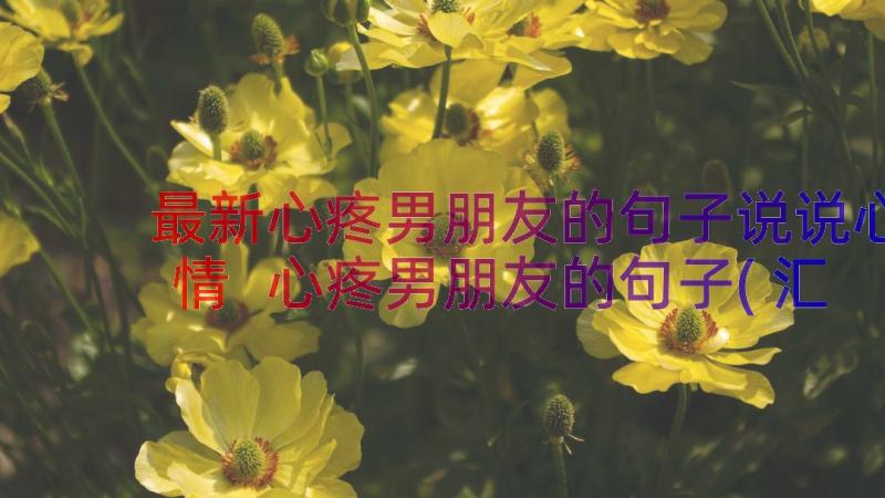 最新心疼男朋友的句子说说心情 心疼男朋友的句子(汇总8篇)