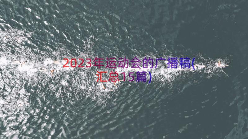 2023年运动会的广播稿(汇总15篇)