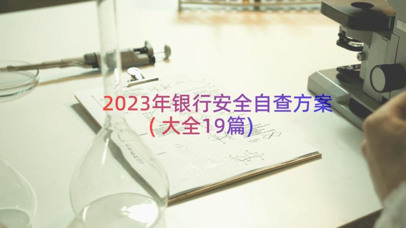 2023年银行安全自查方案(大全19篇)