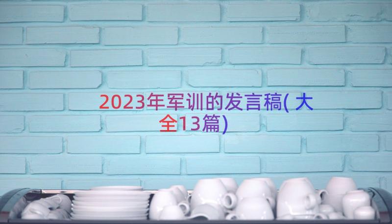 2023年军训的发言稿(大全13篇)