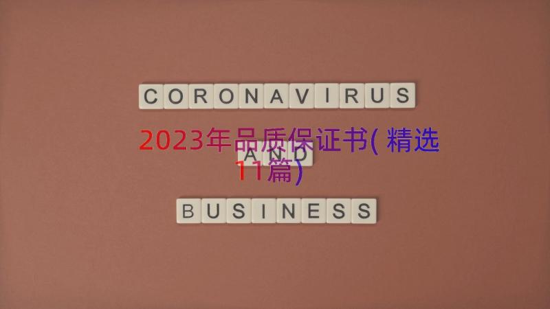 2023年品质保证书(精选11篇)