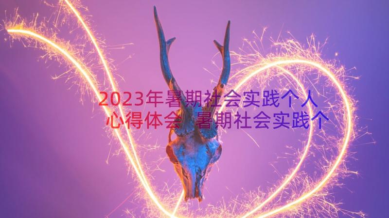 2023年暑期社会实践个人心得体会 暑期社会实践个人心得(模板19篇)