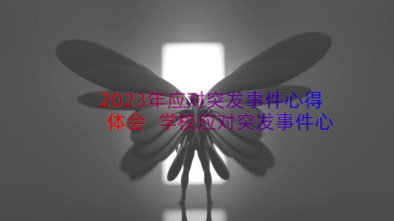 2023年应对突发事件心得体会 学校应对突发事件心得体会(优质8篇)