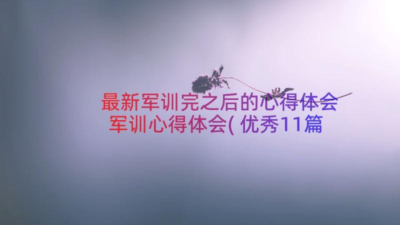 最新军训完之后的心得体会 军训心得体会(优秀11篇)