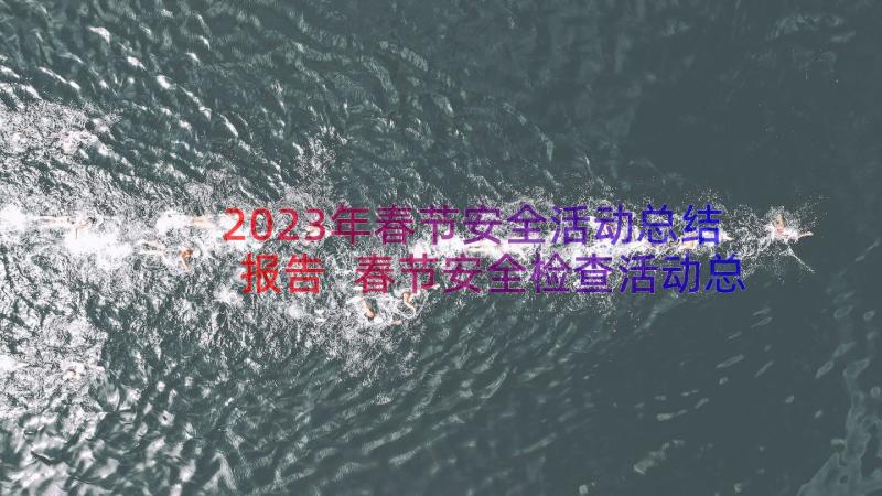 2023年春节安全活动总结报告 春节安全检查活动总结(精选8篇)