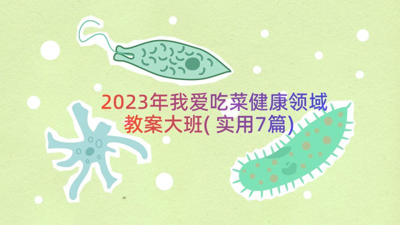 2023年我爱吃菜健康领域教案大班(实用7篇)