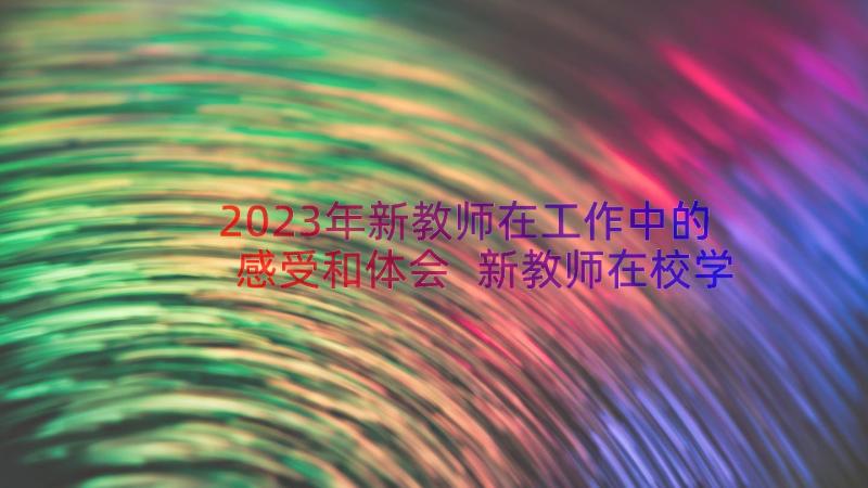 2023年新教师在工作中的感受和体会 新教师在校学习的心得体会(优质20篇)