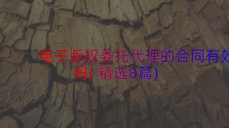 电子版权委托代理的合同有效吗(精选8篇)