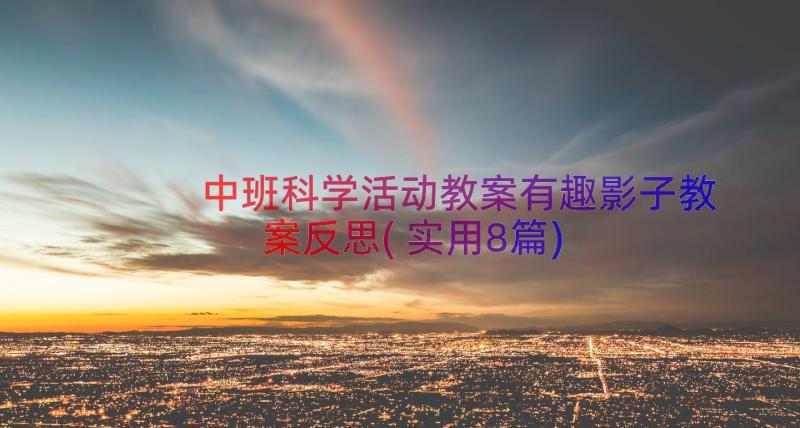 中班科学活动教案有趣影子教案反思(实用8篇)