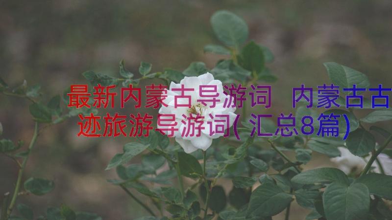 最新内蒙古导游词 内蒙古古迹旅游导游词(汇总8篇)