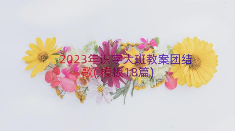 2023年识字大班教案团结歌(模板18篇)