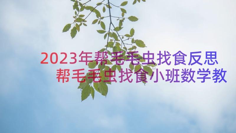 2023年帮毛毛虫找食反思 帮毛毛虫找食小班数学教案(精选8篇)