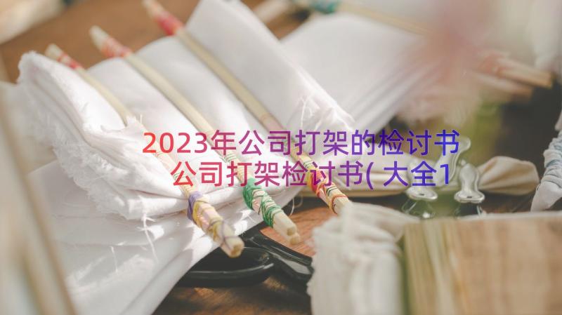 2023年公司打架的检讨书 公司打架检讨书(大全14篇)