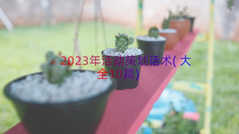 2023年活动策划话术(大全10篇)