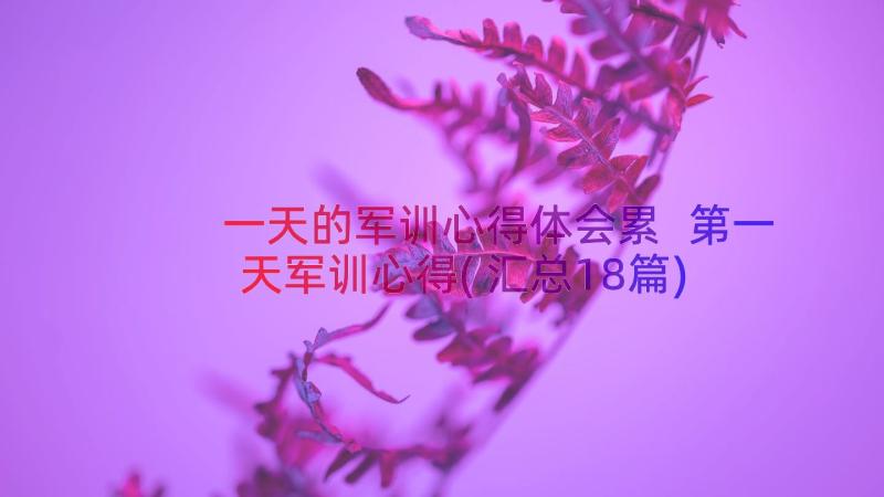 一天的军训心得体会累 第一天军训心得(汇总18篇)