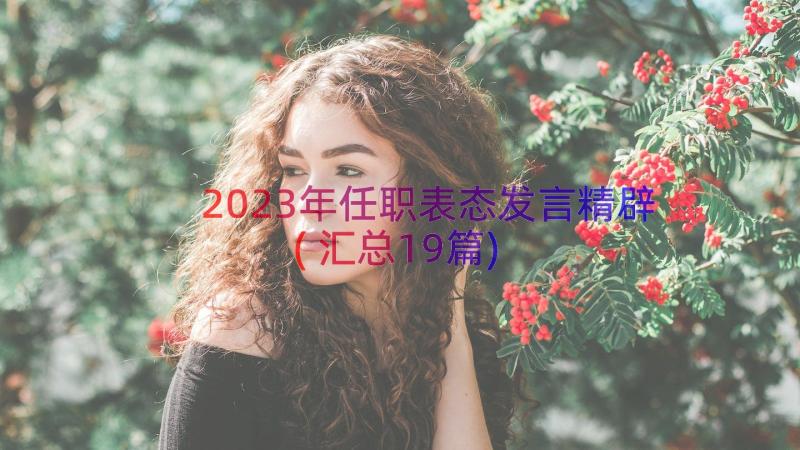 2023年任职表态发言精辟(汇总19篇)