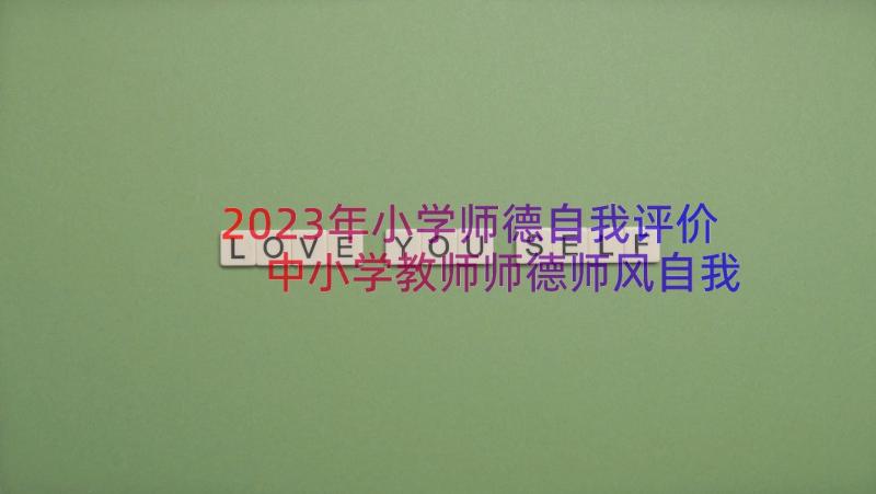 2023年小学师德自我评价 中小学教师师德师风自我评价(实用17篇)