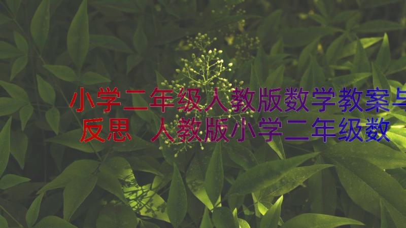 小学二年级人教版数学教案与反思 人教版小学二年级数学教案及反思(模板17篇)