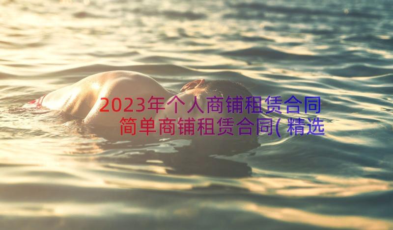 2023年个人商铺租赁合同 简单商铺租赁合同(精选9篇)