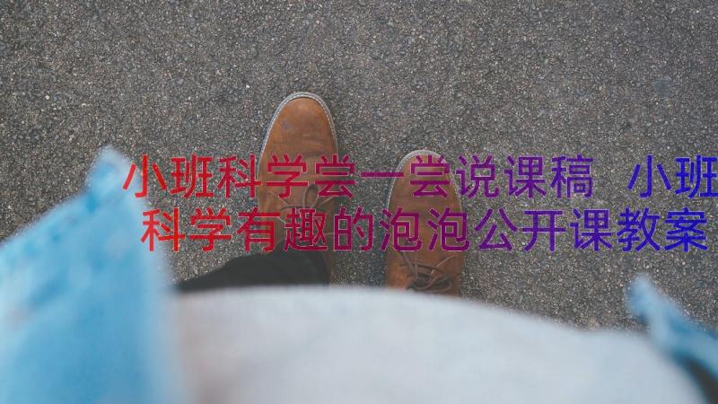 小班科学尝一尝说课稿 小班科学有趣的泡泡公开课教案(实用12篇)