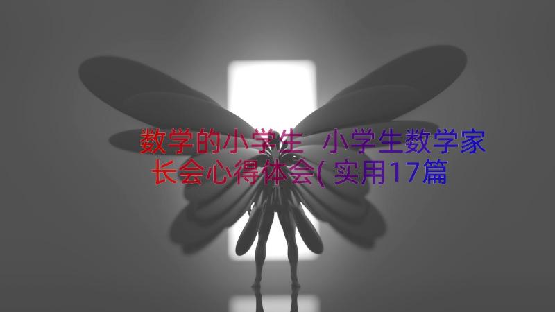 数学的小学生 小学生数学家长会心得体会(实用17篇)