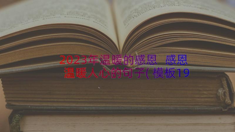 2023年温暖的感恩 感恩温暖人心的句子(模板19篇)