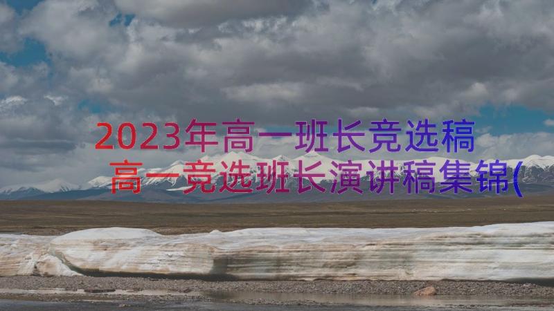 2023年高一班长竞选稿 高一竞选班长演讲稿集锦(优秀13篇)