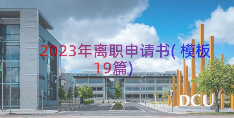 2023年离职申请书(模板19篇)