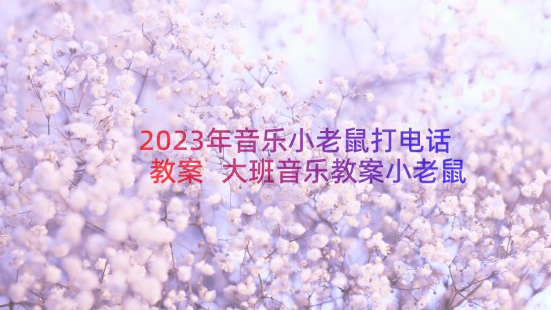 2023年音乐小老鼠打电话教案 大班音乐教案小老鼠打电话含反思(精选11篇)