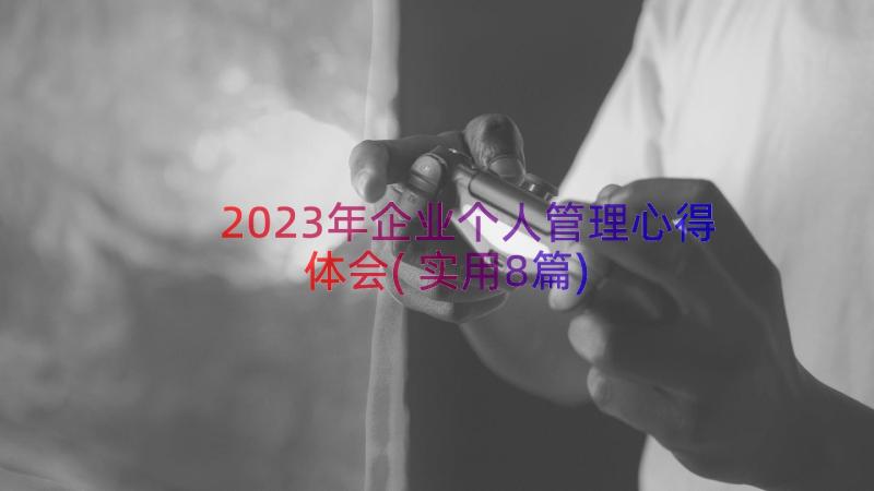 2023年企业个人管理心得体会(实用8篇)