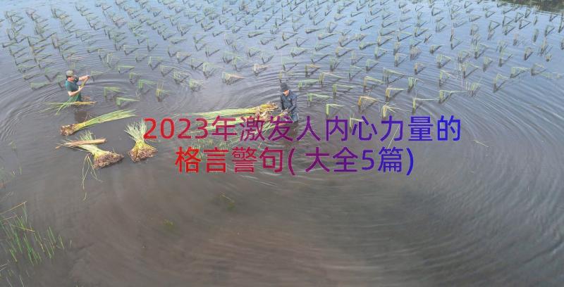 2023年激发人内心力量的格言警句(大全5篇)