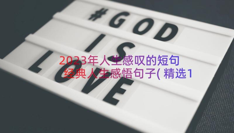 2023年人生感叹的短句 经典人生感悟句子(精选13篇)