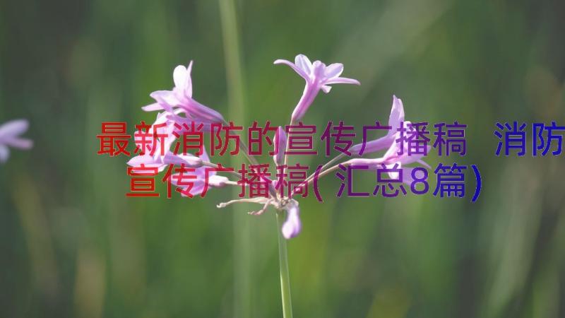 最新消防的宣传广播稿 消防宣传广播稿(汇总8篇)