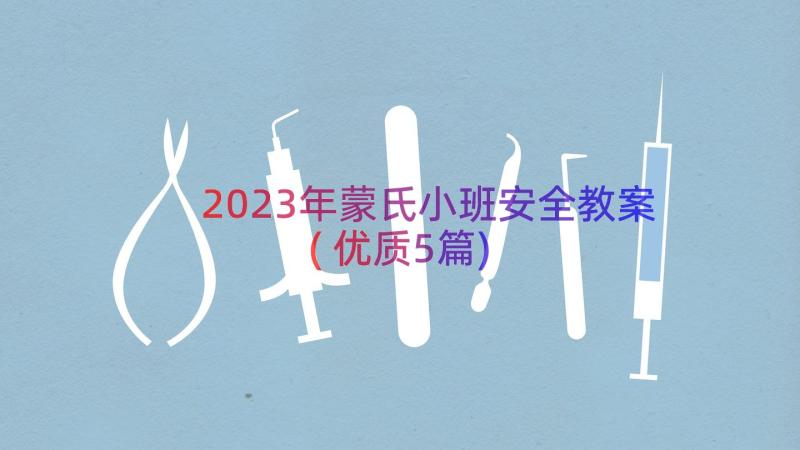 2023年蒙氏小班安全教案(优质5篇)