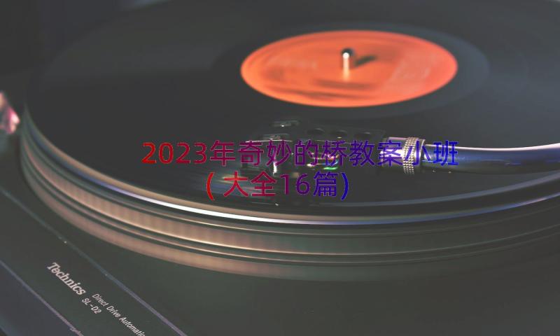 2023年奇妙的桥教案小班(大全16篇)