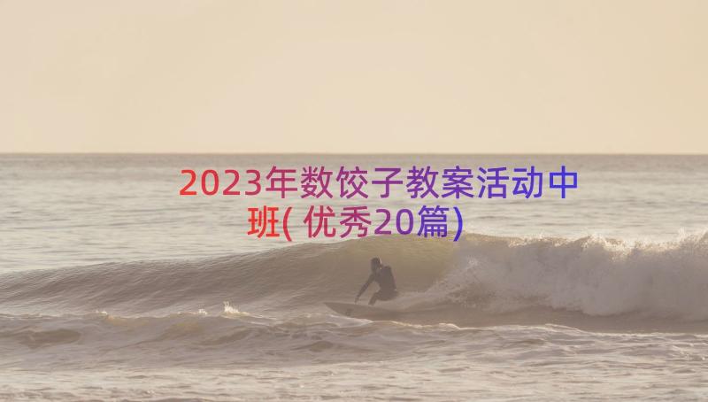 2023年数饺子教案活动中班(优秀20篇)