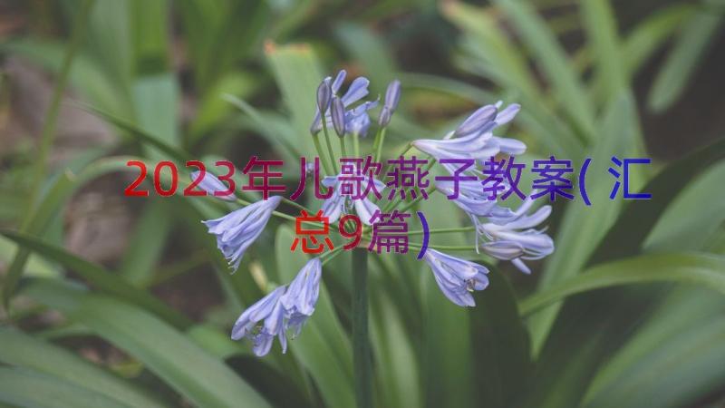 2023年儿歌燕子教案(汇总9篇)