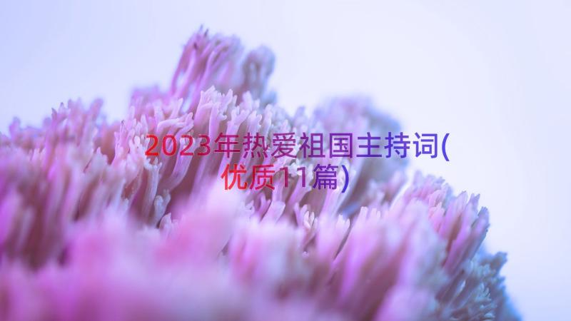 2023年热爱祖国主持词(优质11篇)