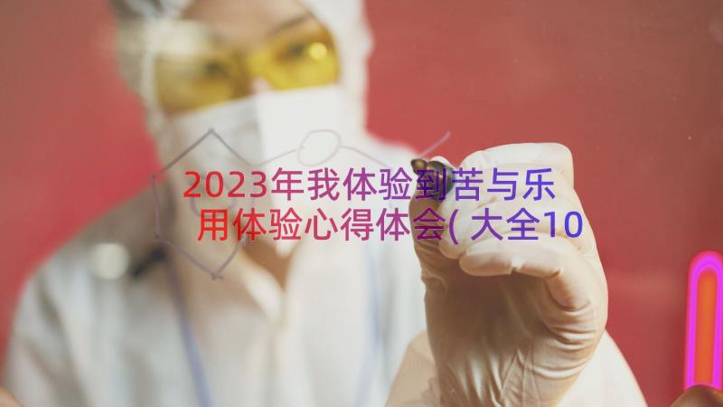 2023年我体验到苦与乐 用体验心得体会(大全10篇)