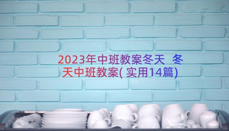 2023年中班教案冬天 冬天中班教案(实用14篇)