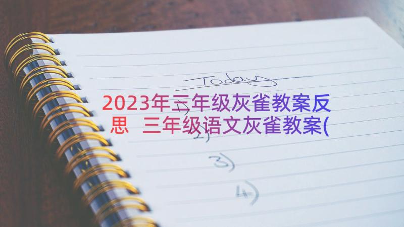 2023年三年级灰雀教案反思 三年级语文灰雀教案(模板8篇)