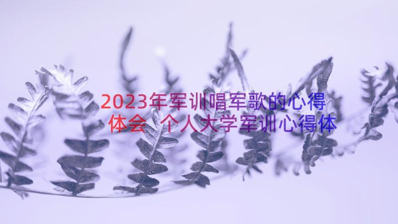 2023年军训唱军歌的心得体会 个人大学军训心得体会(精选10篇)