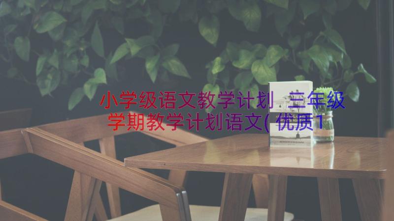 小学级语文教学计划 三年级学期教学计划语文(优质12篇)