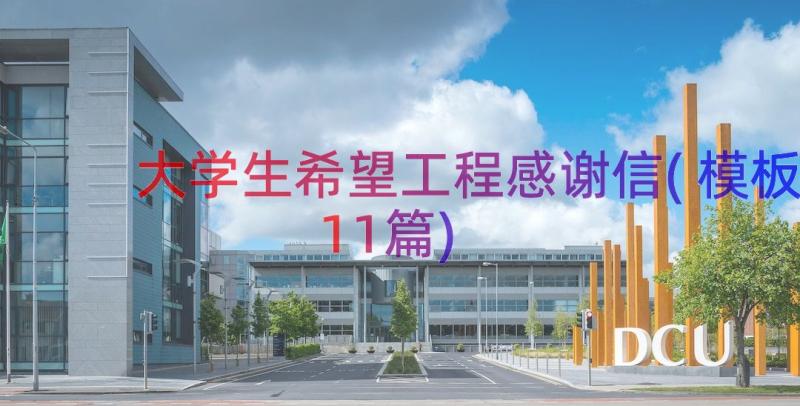 大学生希望工程感谢信(模板11篇)