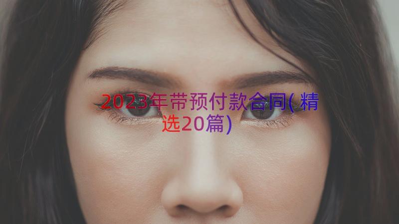 2023年带预付款合同(精选20篇)