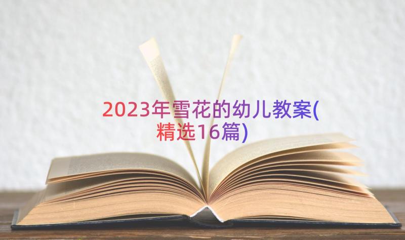 2023年雪花的幼儿教案(精选16篇)