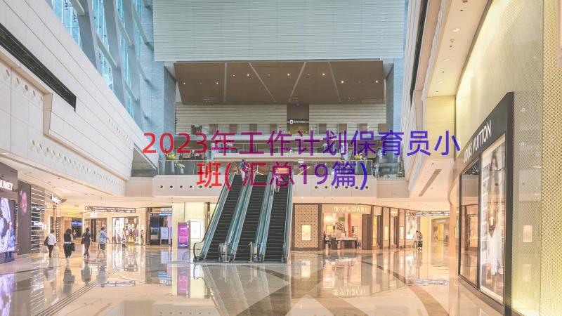 2023年工作计划保育员小班(汇总19篇)