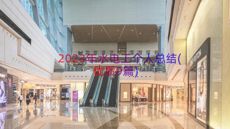 2023年水电工个人总结(优质9篇)