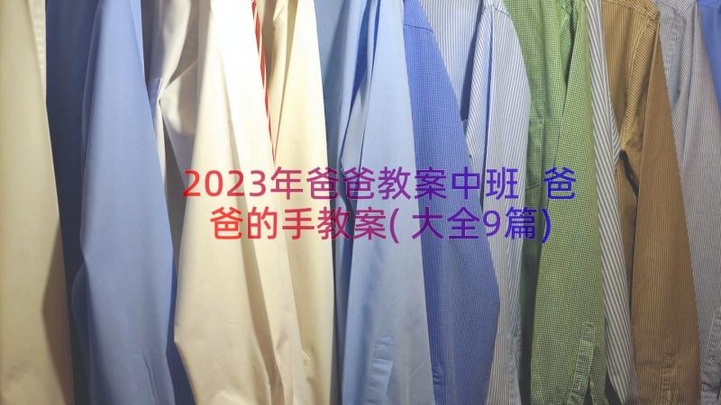 2023年爸爸教案中班 爸爸的手教案(大全9篇)