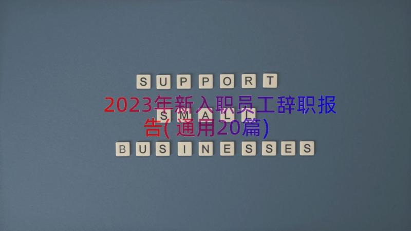 2023年新入职员工辞职报告(通用20篇)